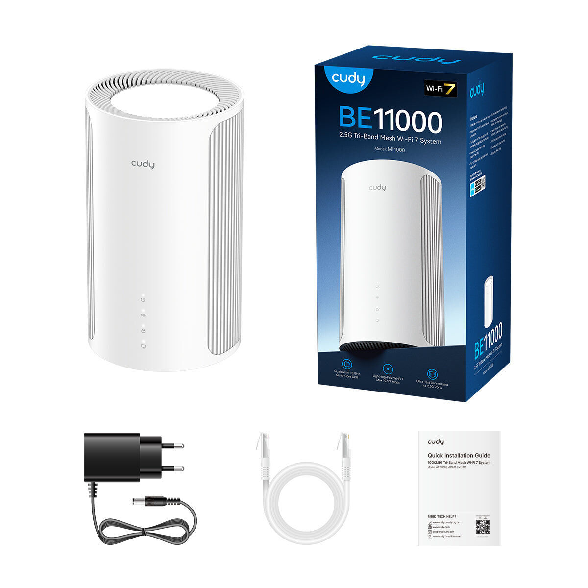 Cudy M11000 Wi-Fi 7 Wit Mesh-wifi-systemen M11000(1-PACK)